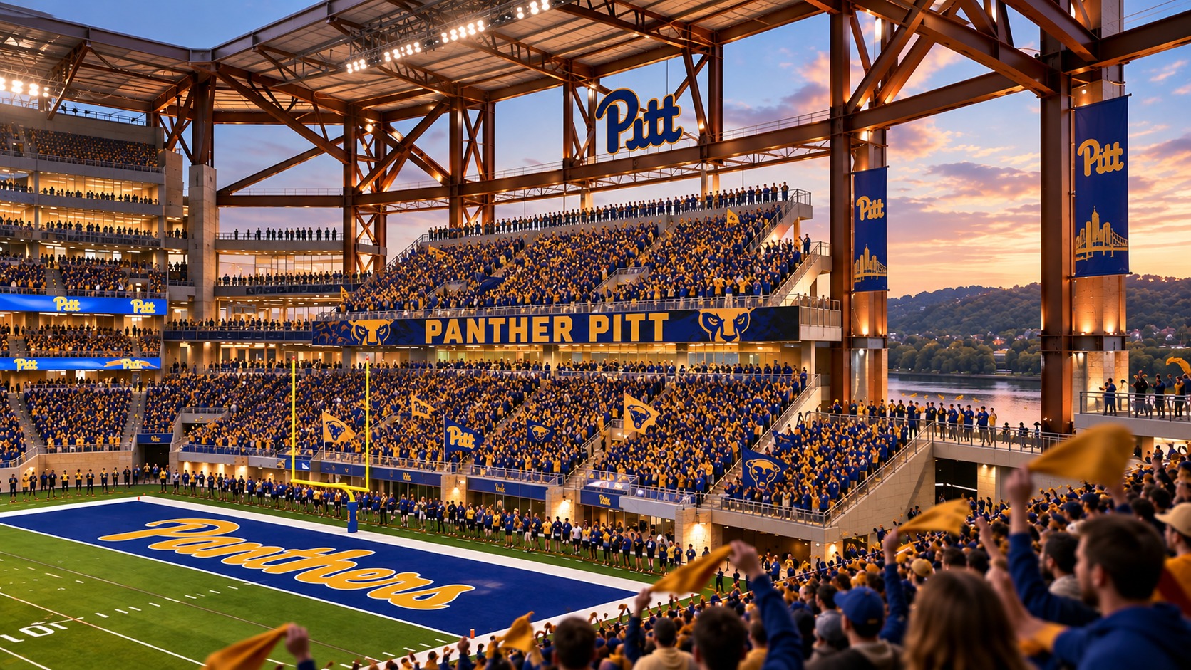 Concept rendering: the Panther Pitt student section.
